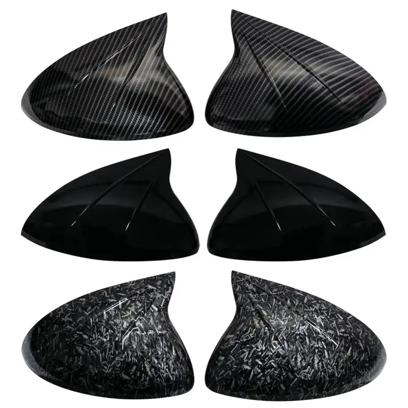 Carbon Fiber Style Black Mirror Covers For Porsche Cayenne