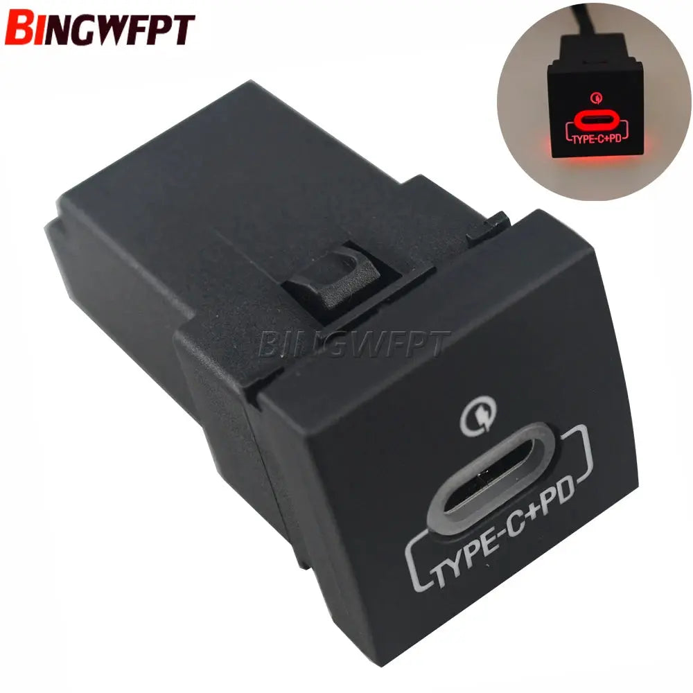 2PCS Car USB Charger PD Quick Charge QC3.0 Phone Charging Adapter Outlet Button For VW Golf 6 Jetta 5 MK6 Scirocco 2006-2012 by InterCyprus Trading Ltd