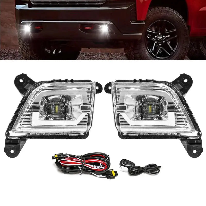 For Chevrolet Silverado 2019 2020 Fog Light Led Daytime Running Lamp DRL Daylights Front Bumper Wateproof DLAA Chevy by InterCyprus Trading Ltd