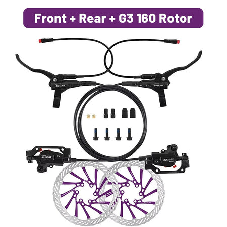 Bucklos Brakes 2 Piston For Electric Bicycle - G3 Rotor Brakes-160 Purple