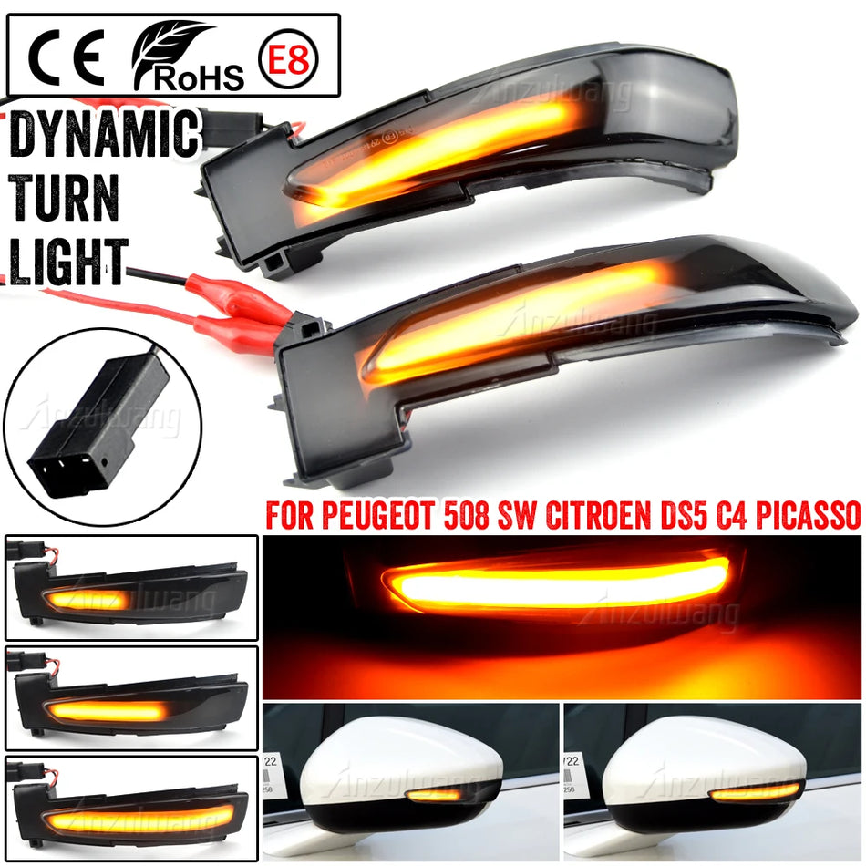 LED směrová světla zrcátek 6325J4 6325J5 pro Peugeot 508 Citroen DS5 C4