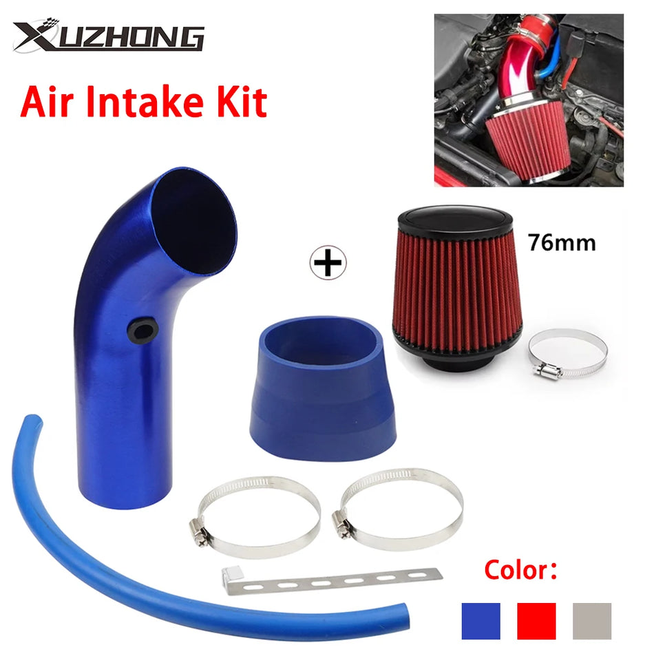 Tubería de Admisión de Aire Frío Universal, Kit de Aluminio de 3 Pulgadas para Flujo de Inducción de 76 mm