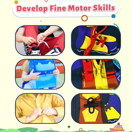 Montessori Busy Board For Kids &ndash; Travel Friendly Fine Motor