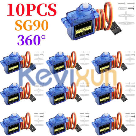 SG90 9G Micro Servo Motor &ndash; Exceptional Control and Precision 360 Degrees 10PCS