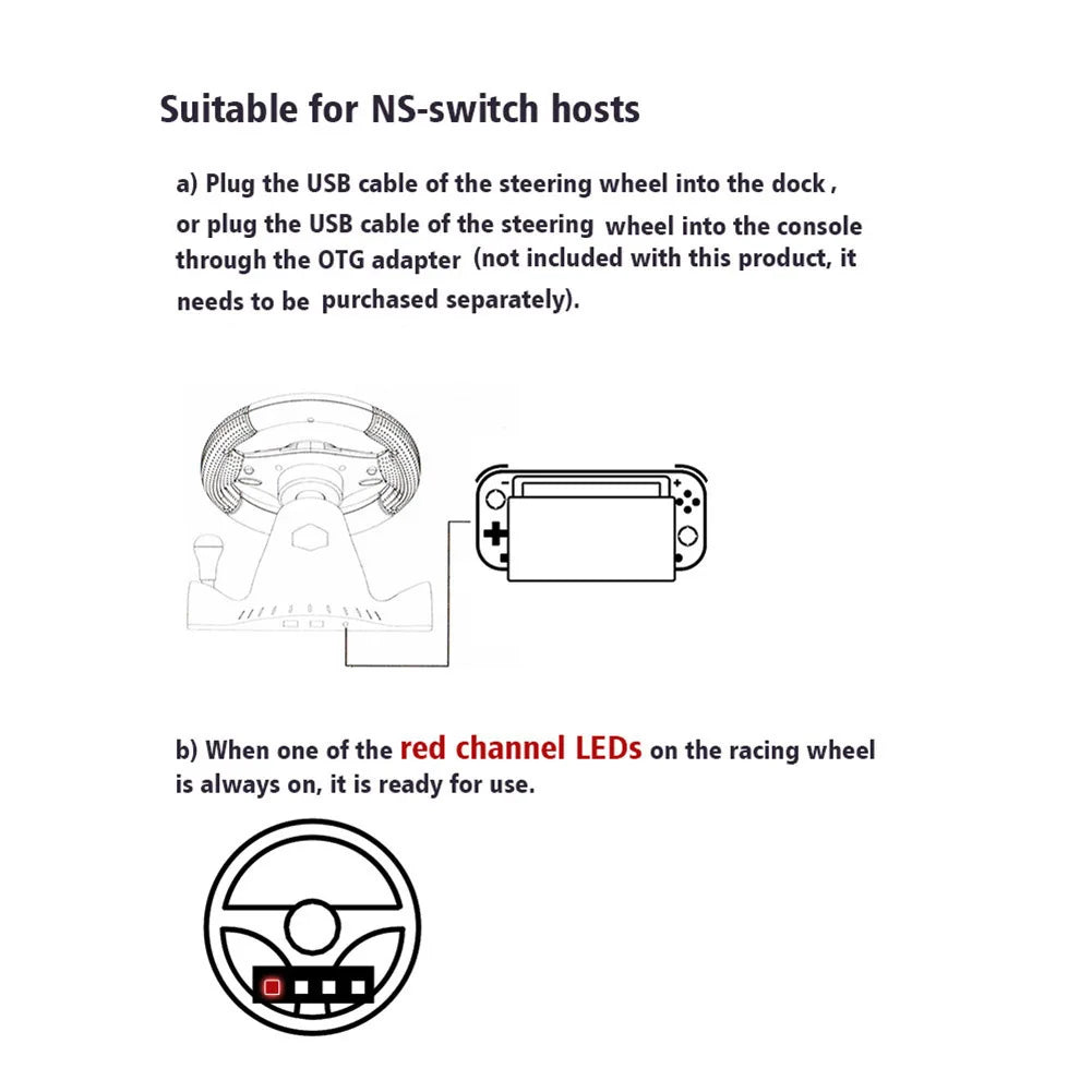 Multi-Platform Racing Simulator Steering Wheel with Vibration and Gear Shifter