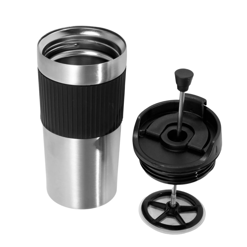 Portable Stainless Steel French Press Bottle for Travel &amp; Outdoor Coffee Brewing