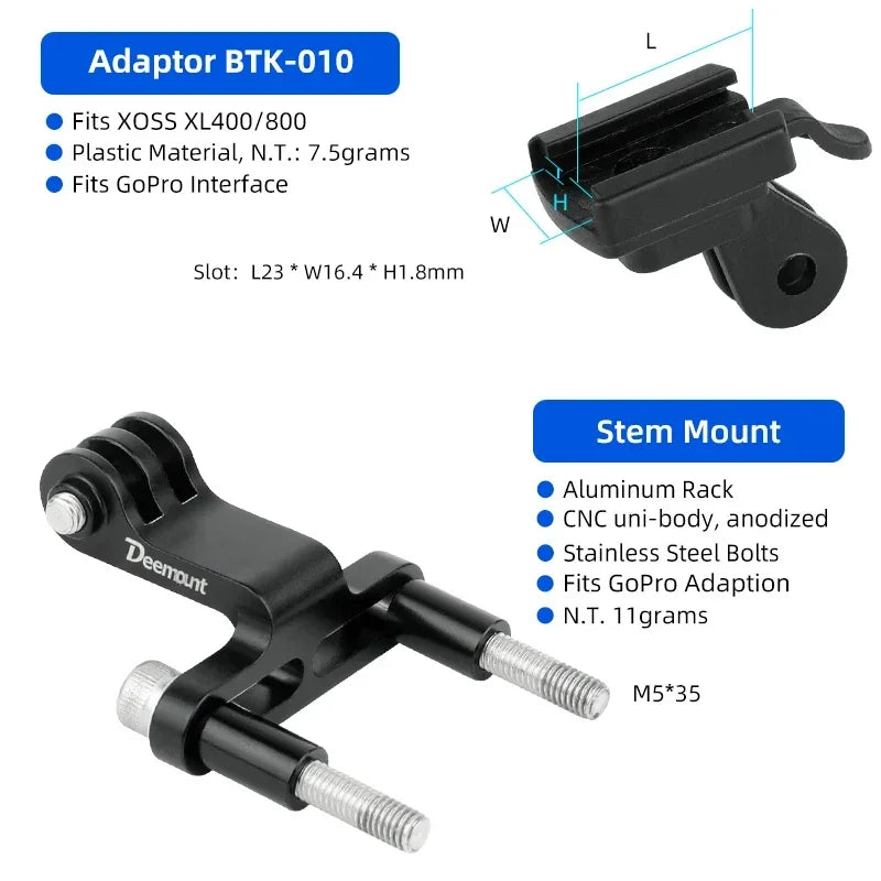 Headlight Holder for XOSS XL400 800 &ndash; Switchable Foot Direction Mount K05B10 / CHINA