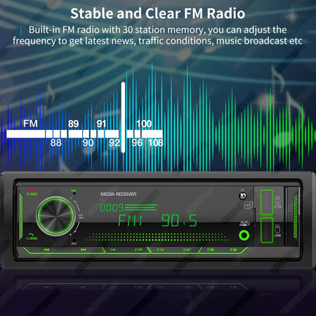 AKAMATE 1Din Car Radio MP3 Player &ndash; Bluetooth Stereo