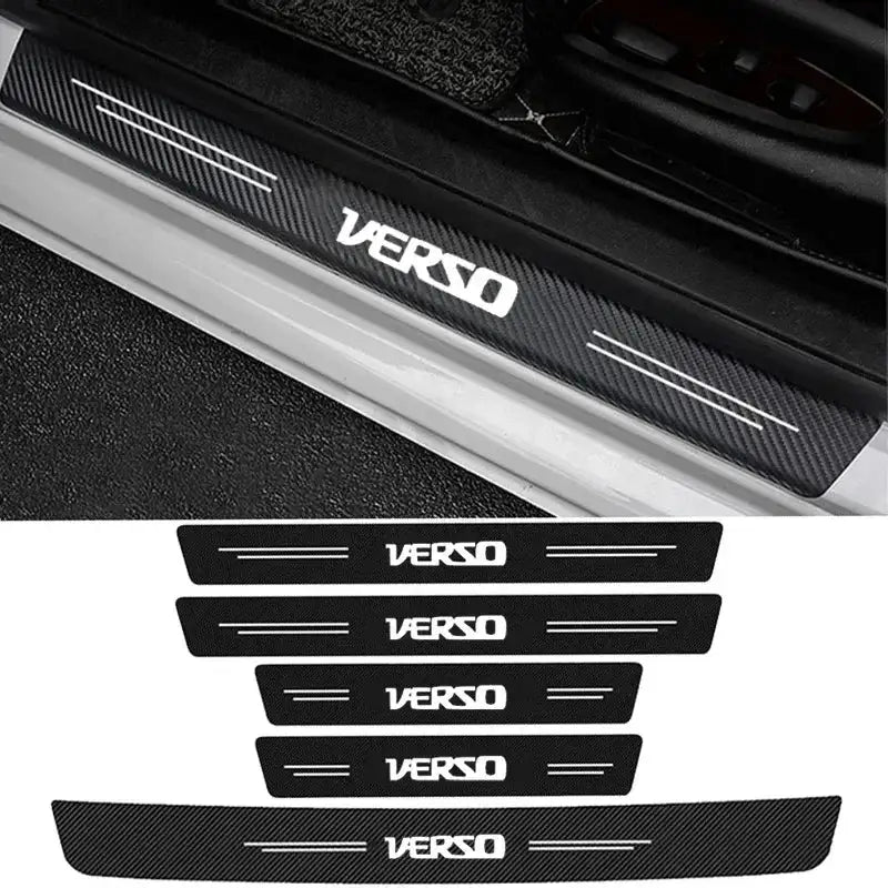 Car Door Sill Protector Stickers Threshold Strip for VERSO Logo 2023 2019 2010 Trunk Door Bumper Scratch Guard Protective Trim 5pcs
