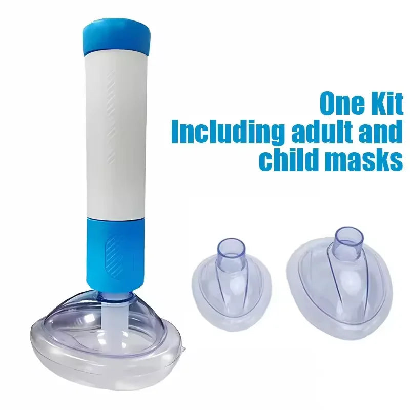 Portable Anti-Suffocation Rescue Mask &ndash; Effective Suction blue white