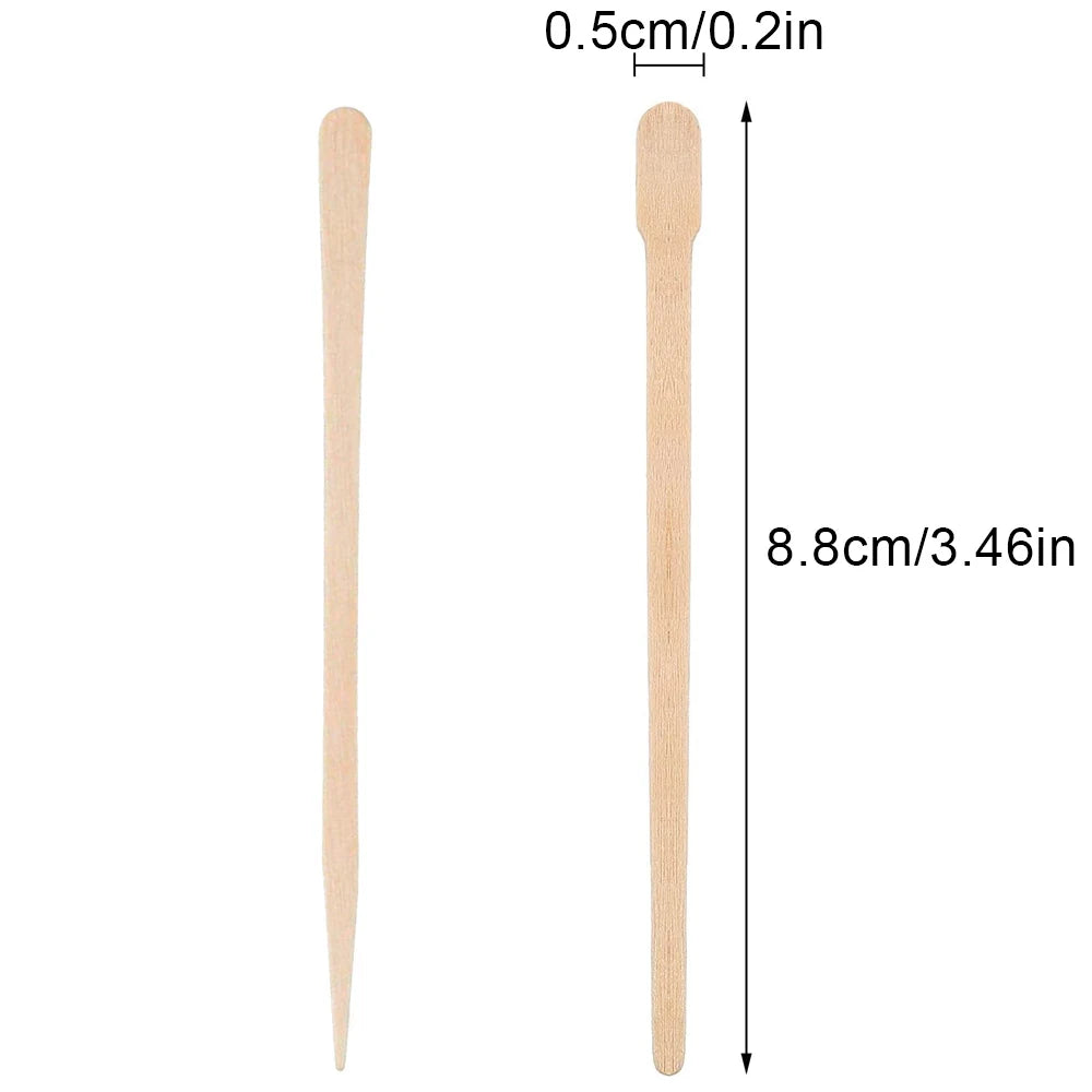 200/400pcs Waxing Sticks for Smooth Face &amp; Body Hair Removal - Disposable Wooden Applicators