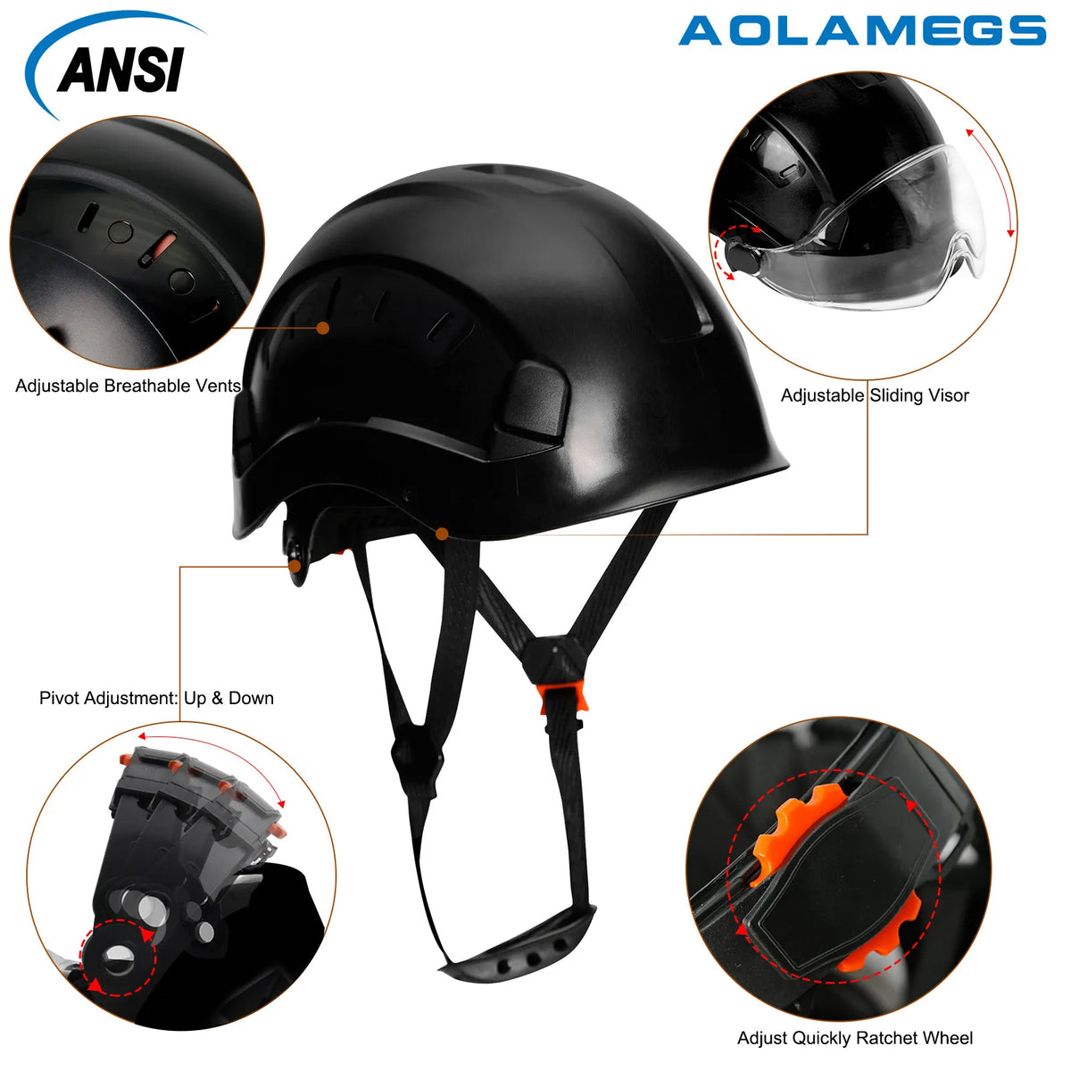 SF06 CE Construction Safety Helmet &ndash; Reflective Stickers