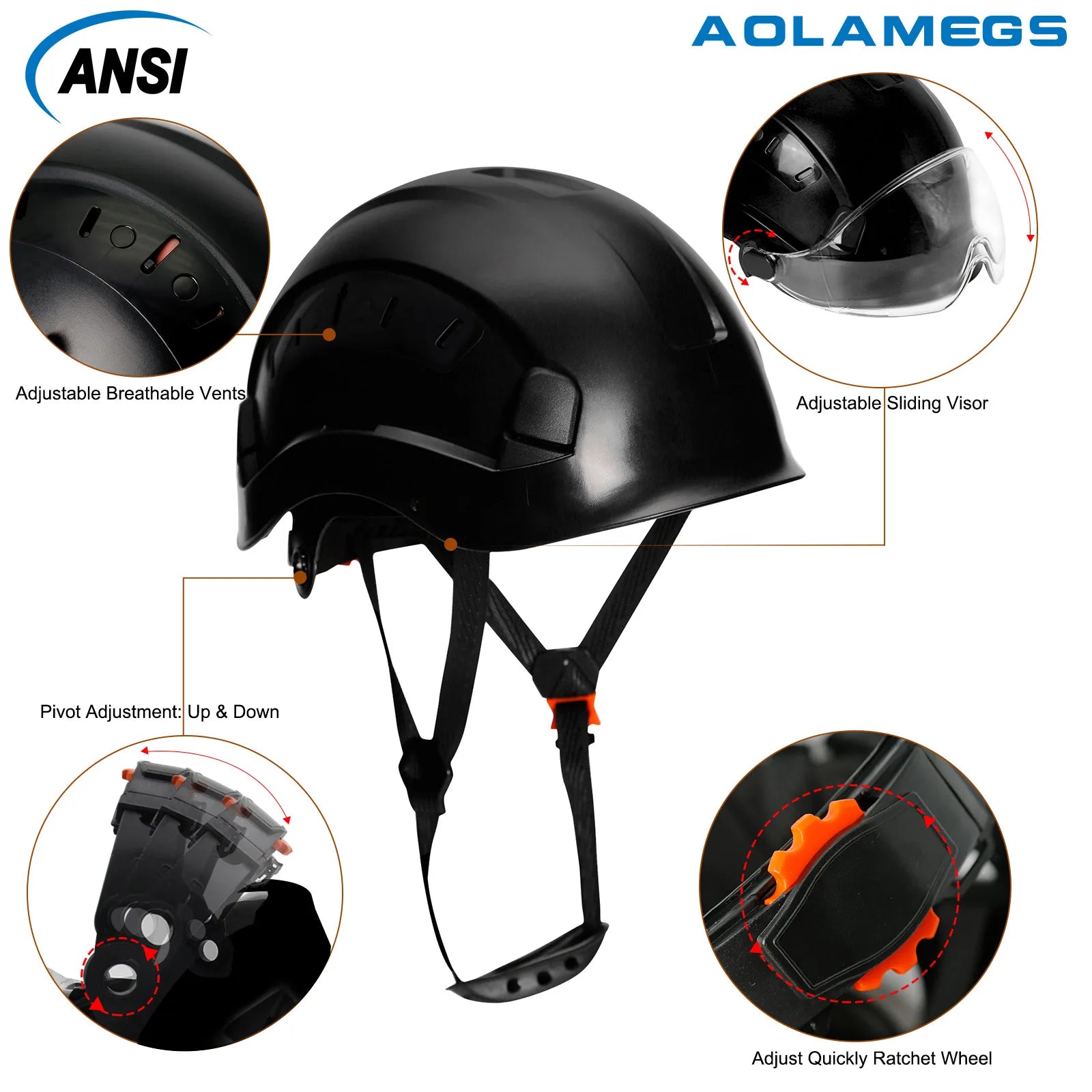 SF06 CE Construction Safety Helmet &ndash; Reflective Stickers