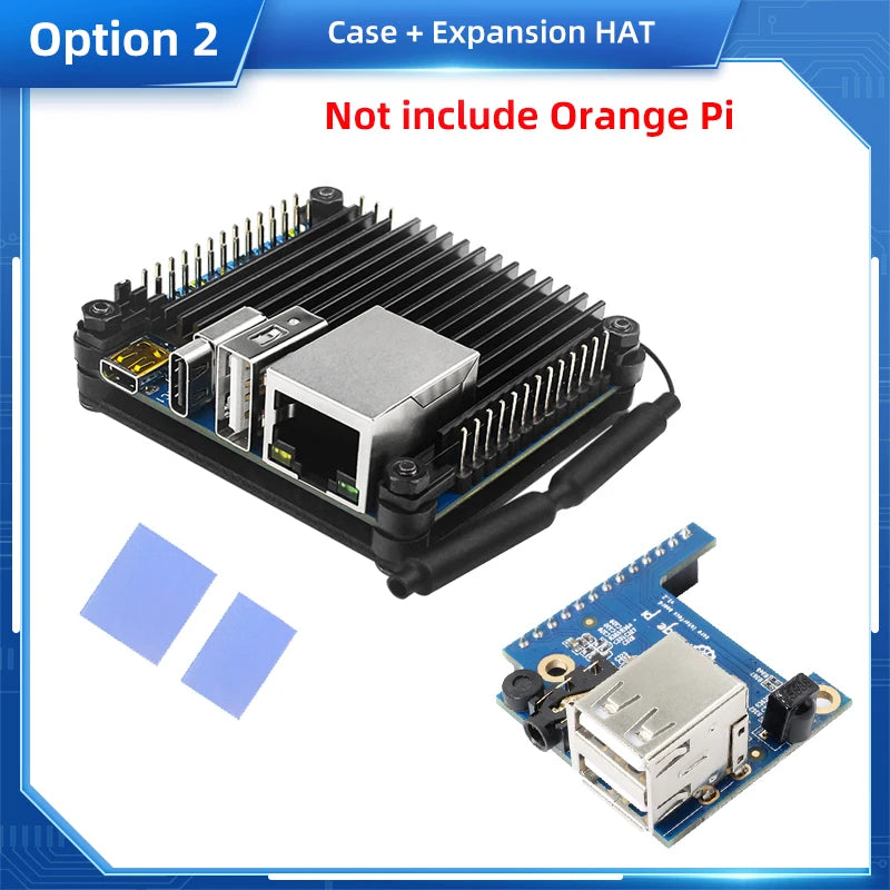 Orange Pi Zero 3 Aluminum Case &ndash; Efficient Passive Cooling Solution Case-HAT