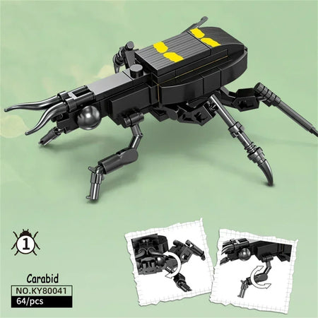 Rhinoceros Beetle Colorful 3D Model Blocks Toy &ndash; Easy Build Carabid Blocks / with-box