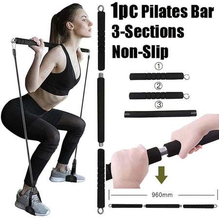 Workout Bar Fitness Resistance Bands Set &ndash; Versatile At Home only Bar-1pcs
