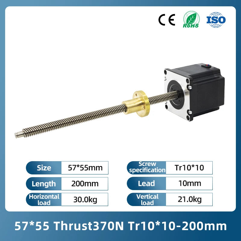 UMOT High Precision 0.03mm Linear Stepper Motor NEMA 23 &ndash; Exceptional Accuracy and Performance CHINA / Provide 3D drawings / 57X55 370 T10X10-200