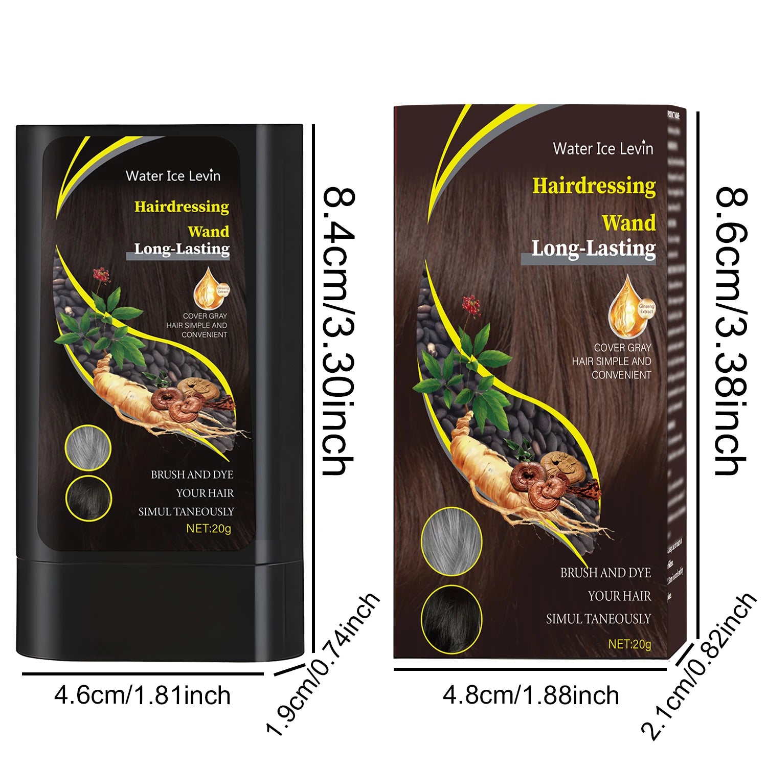 Water Ice Levin Quick Hair Dyeing Stick &ndash; Long-Lasting Portable Smear Brush Design