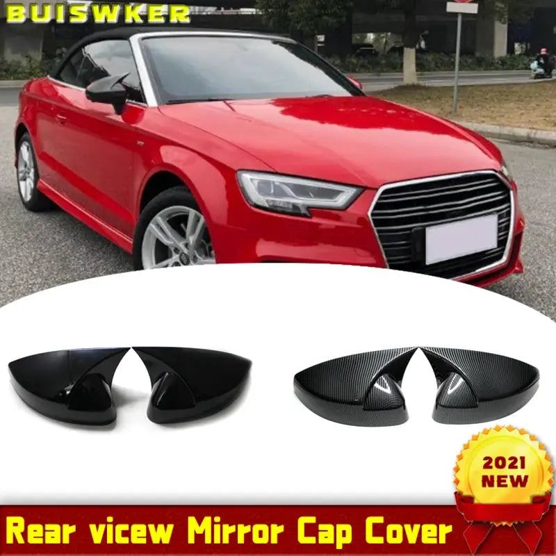 For Audi A3 S3 2013- 2019 Car Mirror Cover Matte Chrome Silver Rearview Mirror Cover Protection Cap by InterCyprus Trading Ltd