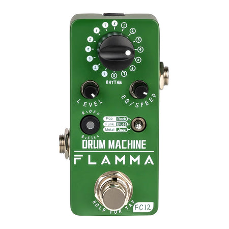 FLAMMA FC12 Guitar Drum Machine Effects Pedal &ndash; 48 Grooves Light Grey