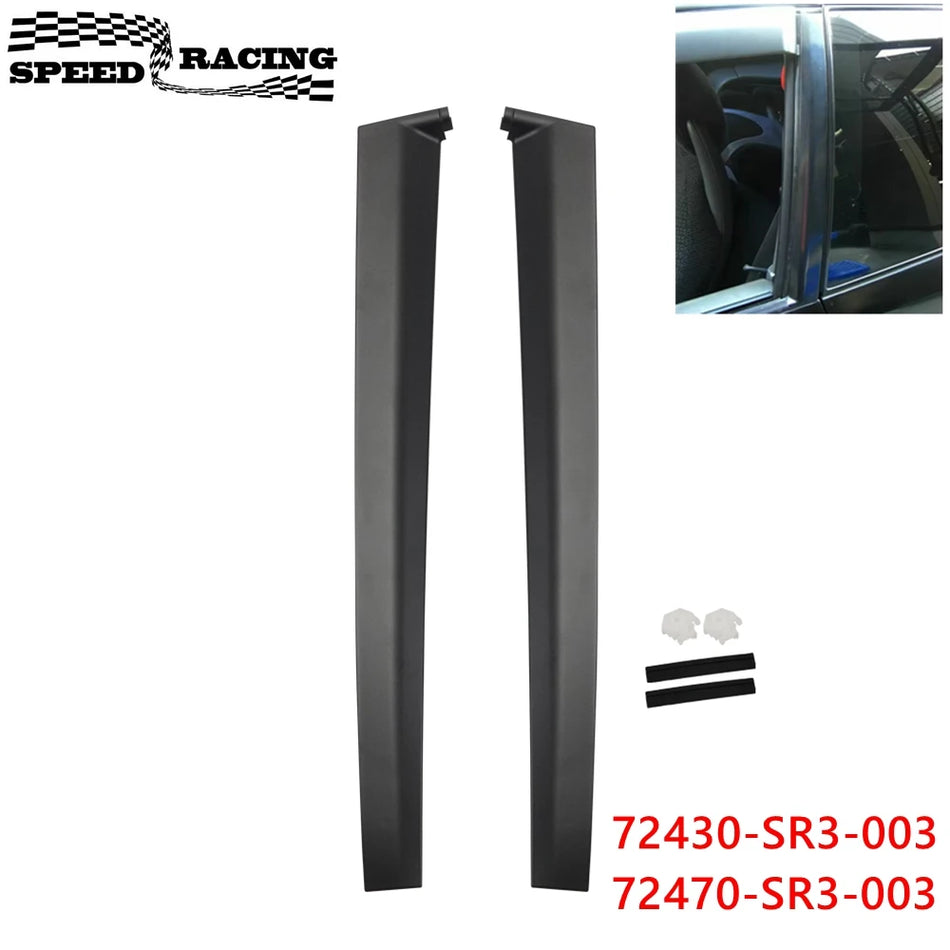Door Garnish Trim Pillar Fit for Honda Civic 2Dr 3Dr 1992-1995 Windshield A-Pillar Trim Molding 72430-SR3-003 72470-SR3-003 by InterCyprus Trading Ltd