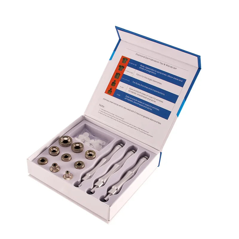 9 Tips 3 Wands Diamond Dermabrasion Accessory Tips &ndash; Peel