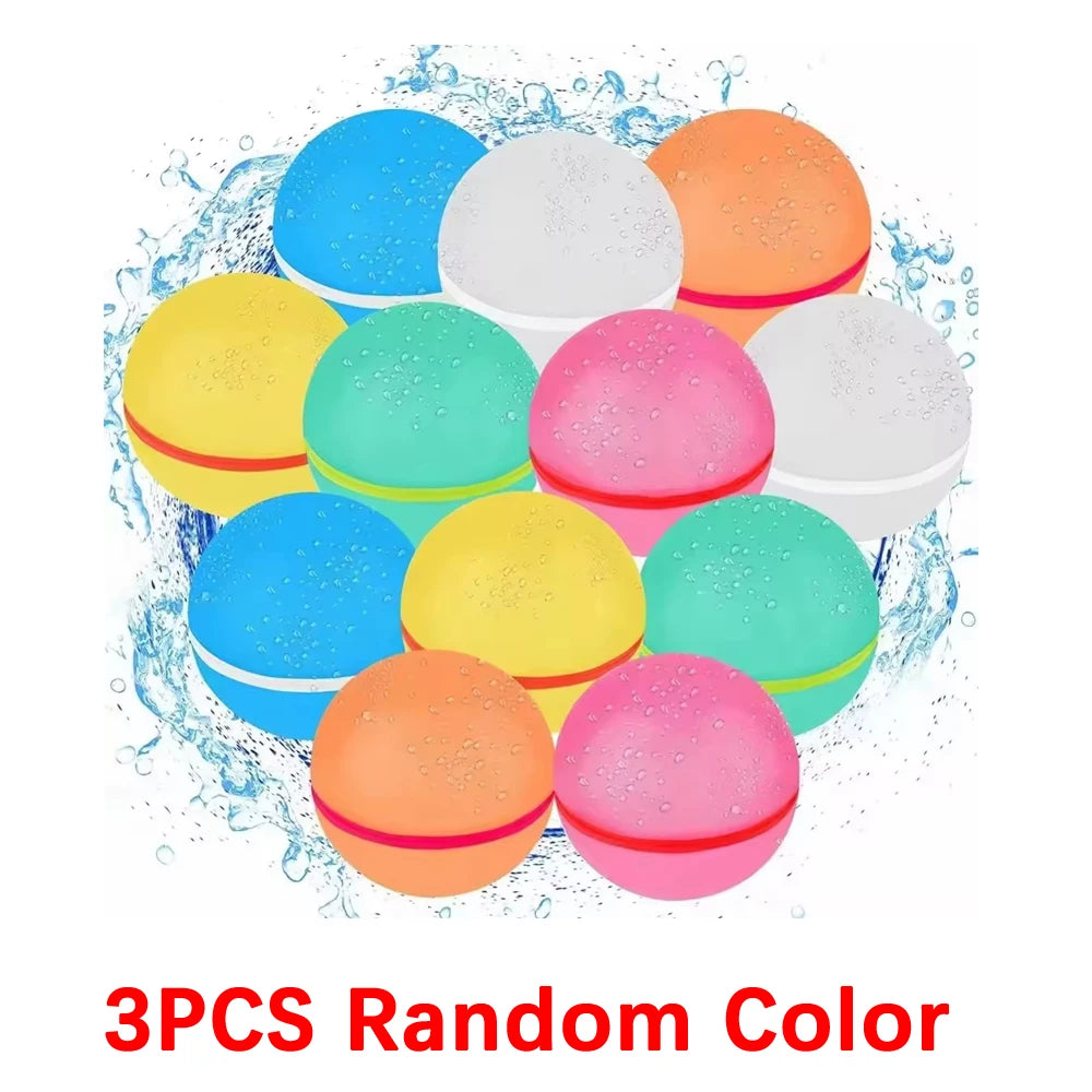 Reusable Magnetic Water Balloons for Quick Fill &amp; Self Sealing - Eco-Friendly Outdoor Fun for Pool &amp; Summer Activities 3PCS Random Color
