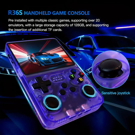 R36S Retro Handheld Video Game Console - 3.5&quot; IPS Screen, 128GB Storage