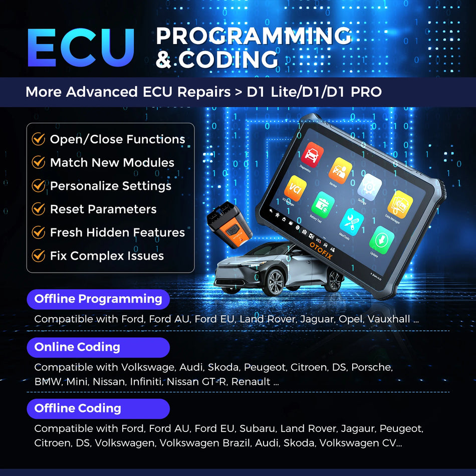 Herramienta de Diagnóstico Bidireccional Autel OTOFIX D1 Max con DoIP CANFD Actualizaciones de 2 Años