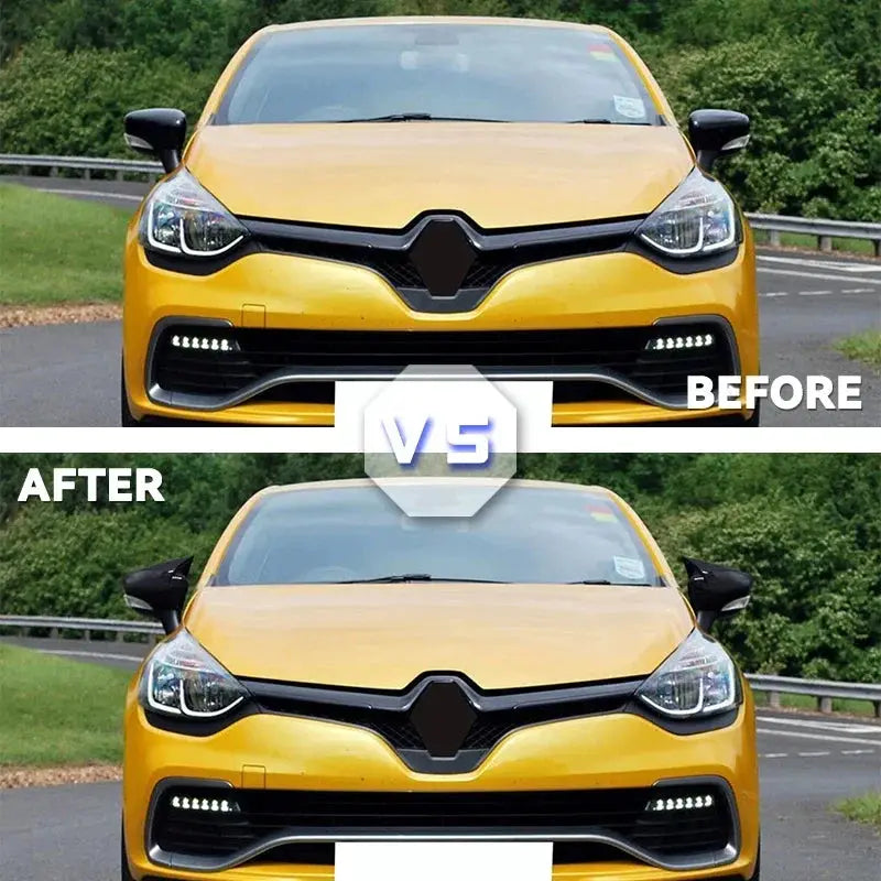 New Bat Style High Quality ABS Plastic 2 Pcs Mirror Covers Caps RearView Mirror Case Gloss Black For Renault Clio 4 2012 - 2019 by InterCyprus Trading Ltd