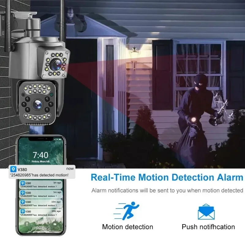 4G Sim Card Camera 8MP 4K Dual Lens IP PTZ &ndash; Night Vision