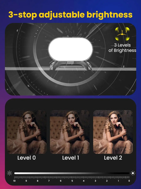 AOCHUAN Mini RGB Magnetic Fill Light &ndash; 3-Stop Brightness with 7 Color Adjustment