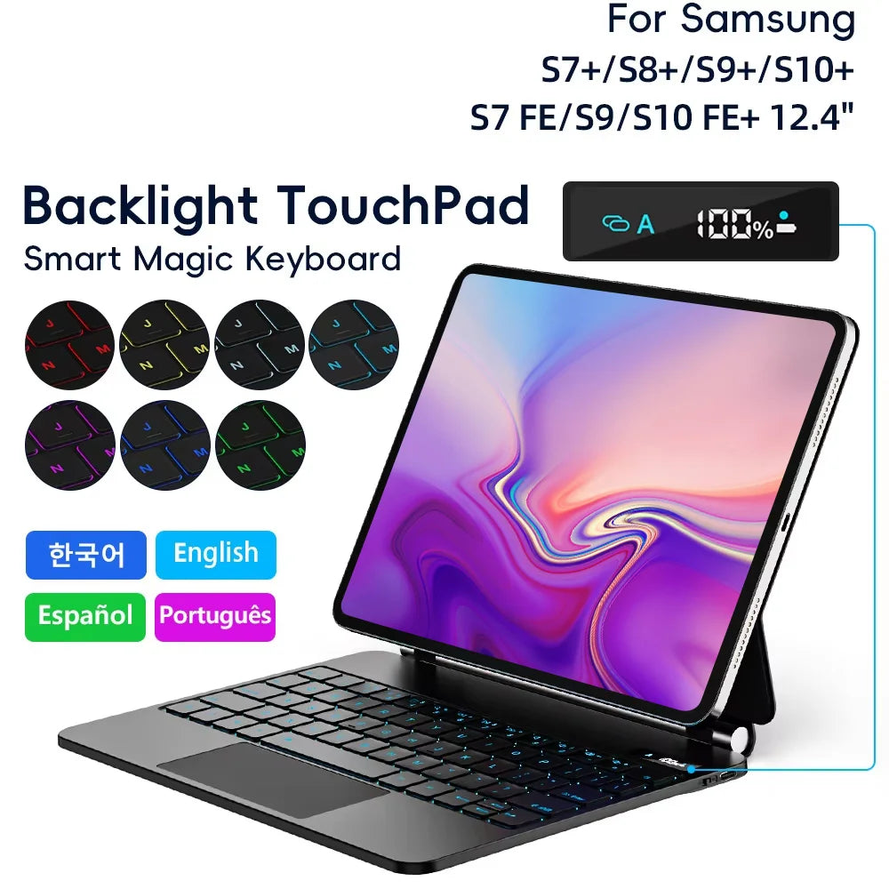 Magic Keyboard Case for Galaxy Tab S9+ - Backlit Trackpad