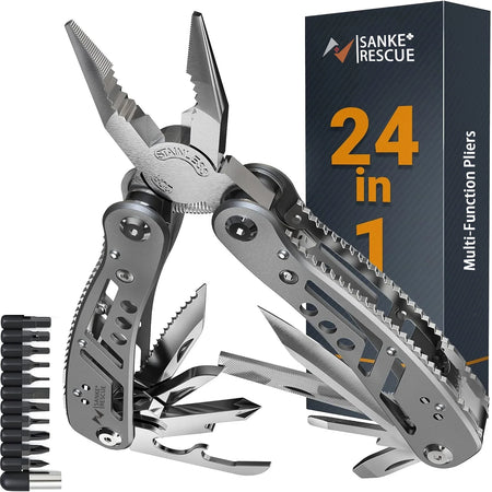 24-in-1 Multitool Pliers for Camping, Survival, and DIY Activities Silver