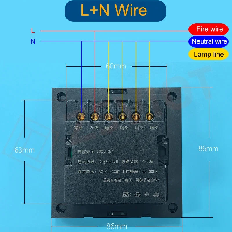 Tuya Zigbee 4 Gang Weather Display Switch &ndash; Time Display