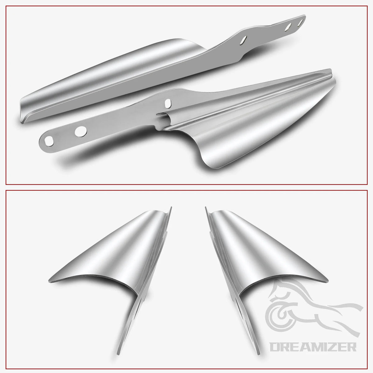 Chrome Fork Front Wind Deflector &ndash; Durable Chrome Finish