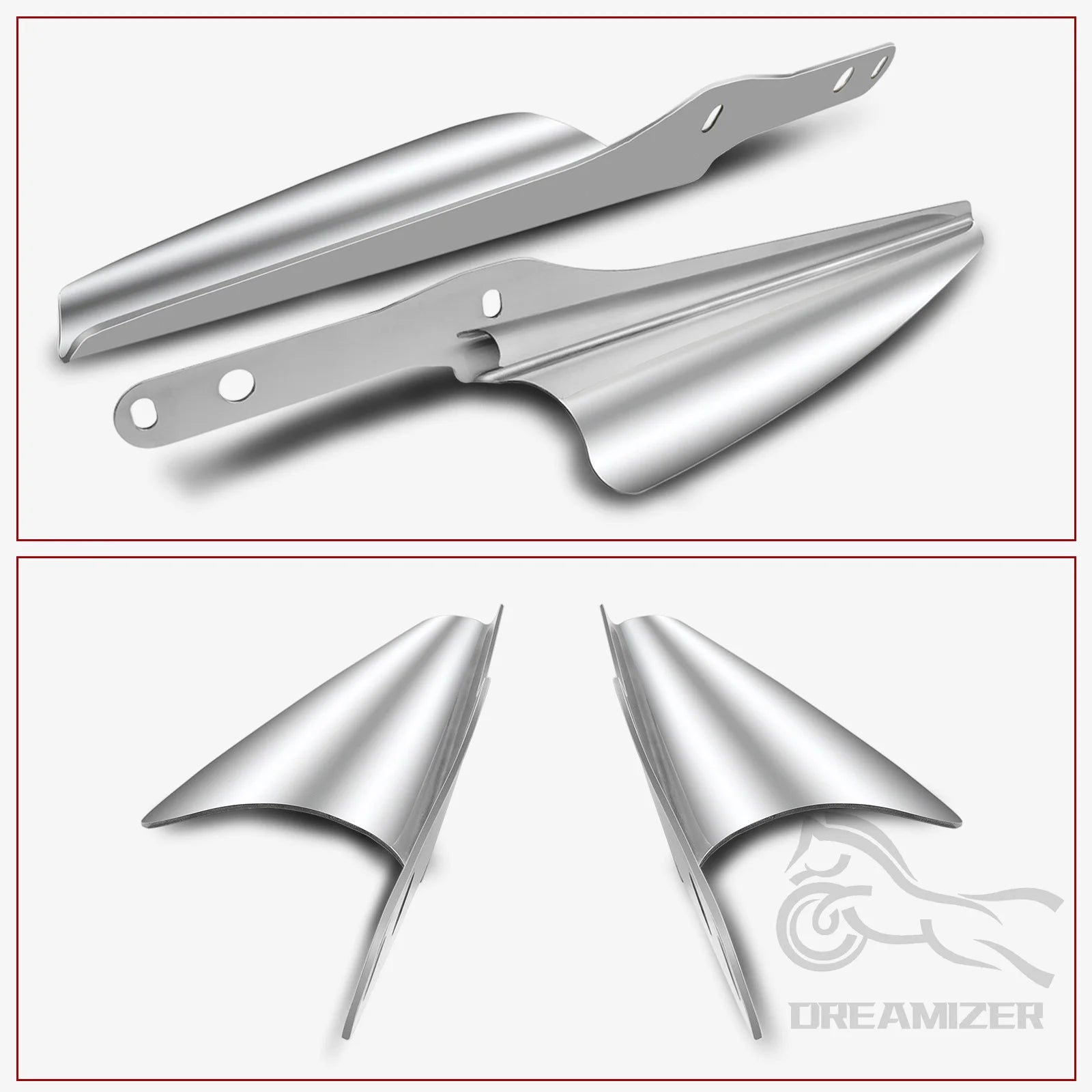 Chrome Fork Front Wind Deflector &ndash; Durable Chrome Finish