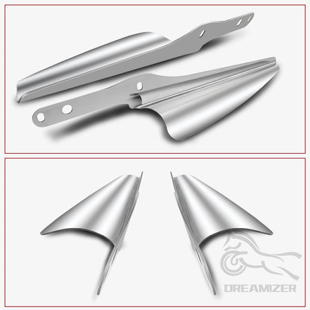 Chrome Fork Front Wind Deflector &ndash; Durable Chrome Finish