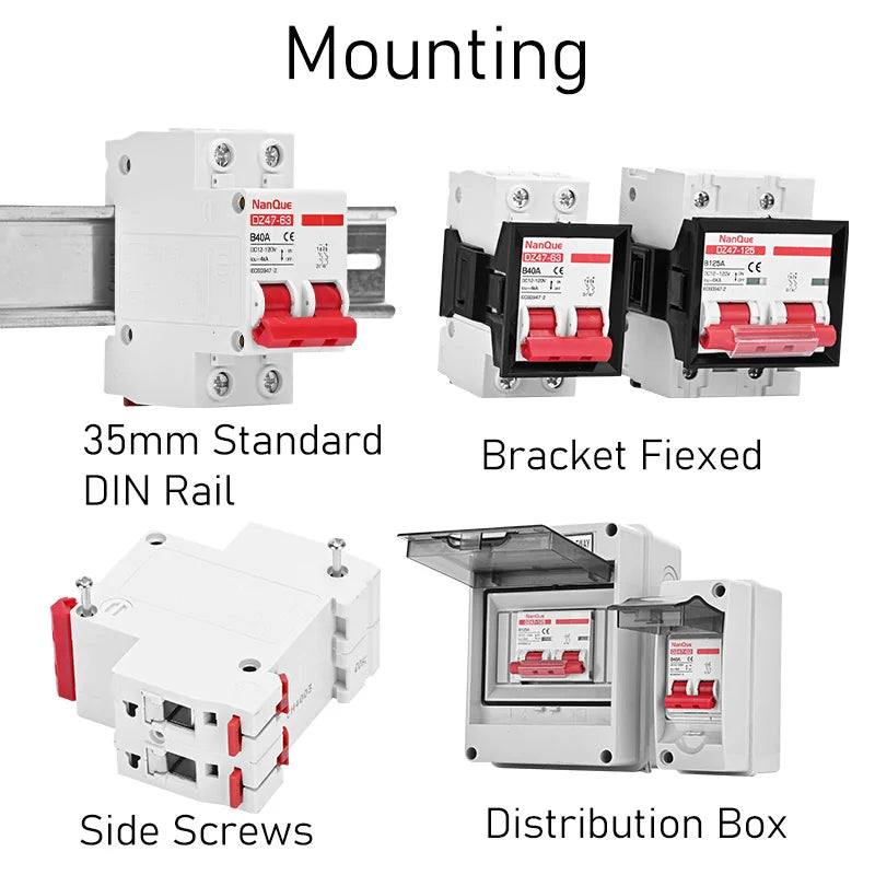 NANQUE 12V-110V Mini Circuit Breaker Switch - Positive/Negative Battery Protection