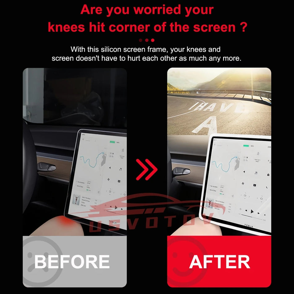 For Tesla Model 3 Y Silicone Protective Frame Edge Cover Central Control Accessories Navigation Screen Protector Interior Trim