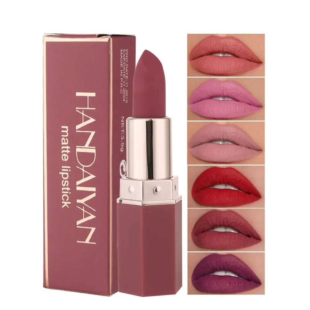 Matte 6-Colour Lipstick Set - Long-lasting, Waterproof