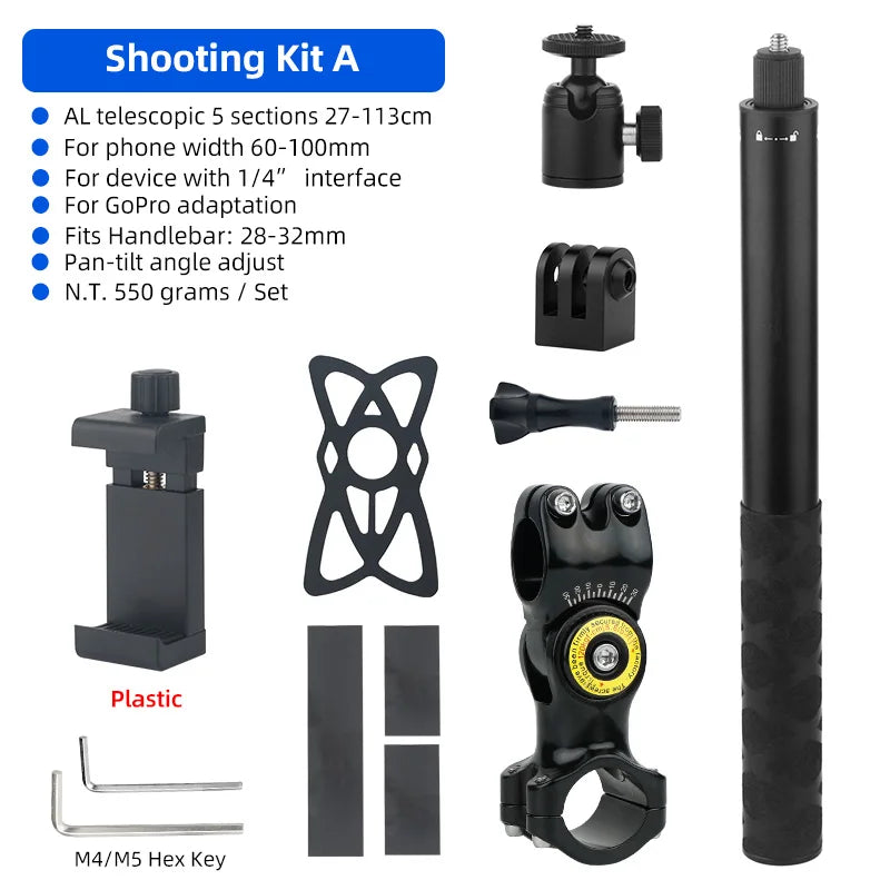 Deemount Portable Selfie Stick Kit &ndash; Adjustable Length for Perfect Shots Shooting Kit A / CHINA