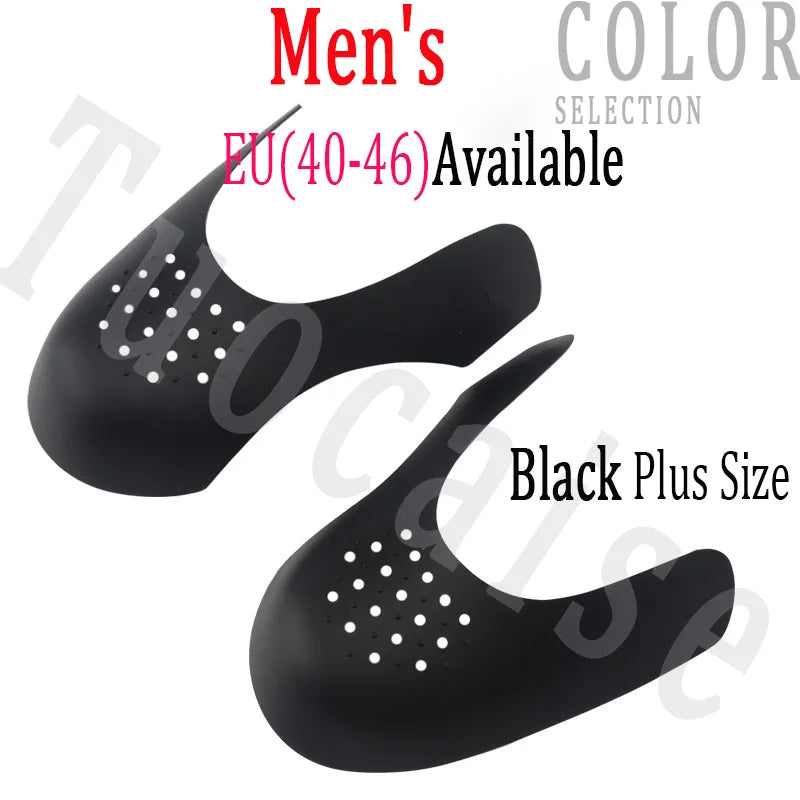 Toe Cap Support Shoe Stretcher Keeping Shoe Shiel Expander Shoe Crease Line Kit Guard Heal Protector Anti Prevent Bending Crack Black-L (EU40-46) / CHINA