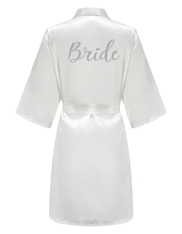 Elegant Satin Silk Robe for Women - Knee-Length, Poplin Fabric