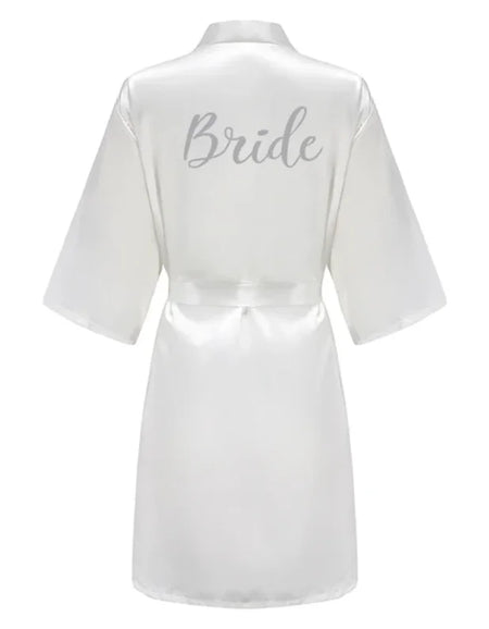 Elegant Satin Silk Robe for Women - Knee-Length, Poplin Fabric