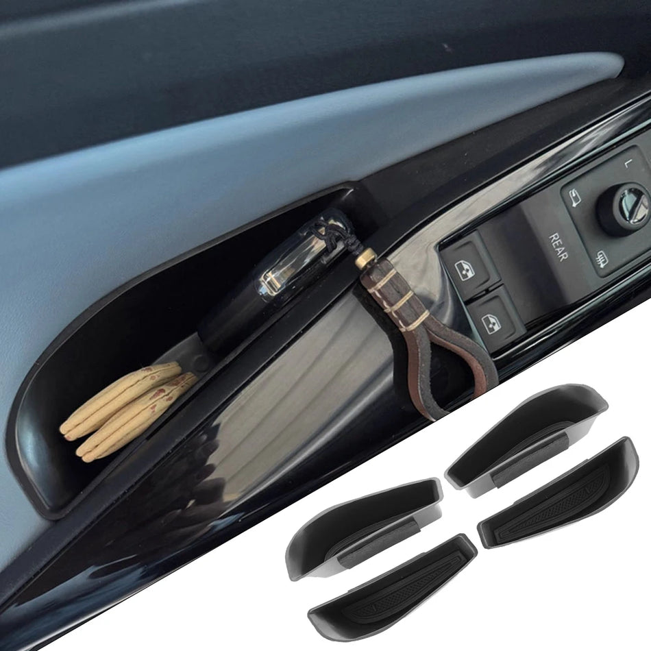 VW ID.4 Door Handle Storage Box Armrest Tray Black ABS Plastic