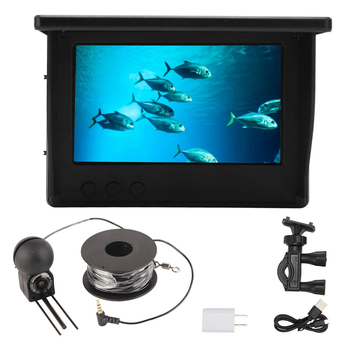 4.3&quot; TN HD Underwater Fishing Camera - IP68 Waterproof Fish Finder with Night Vision US Plug 15m