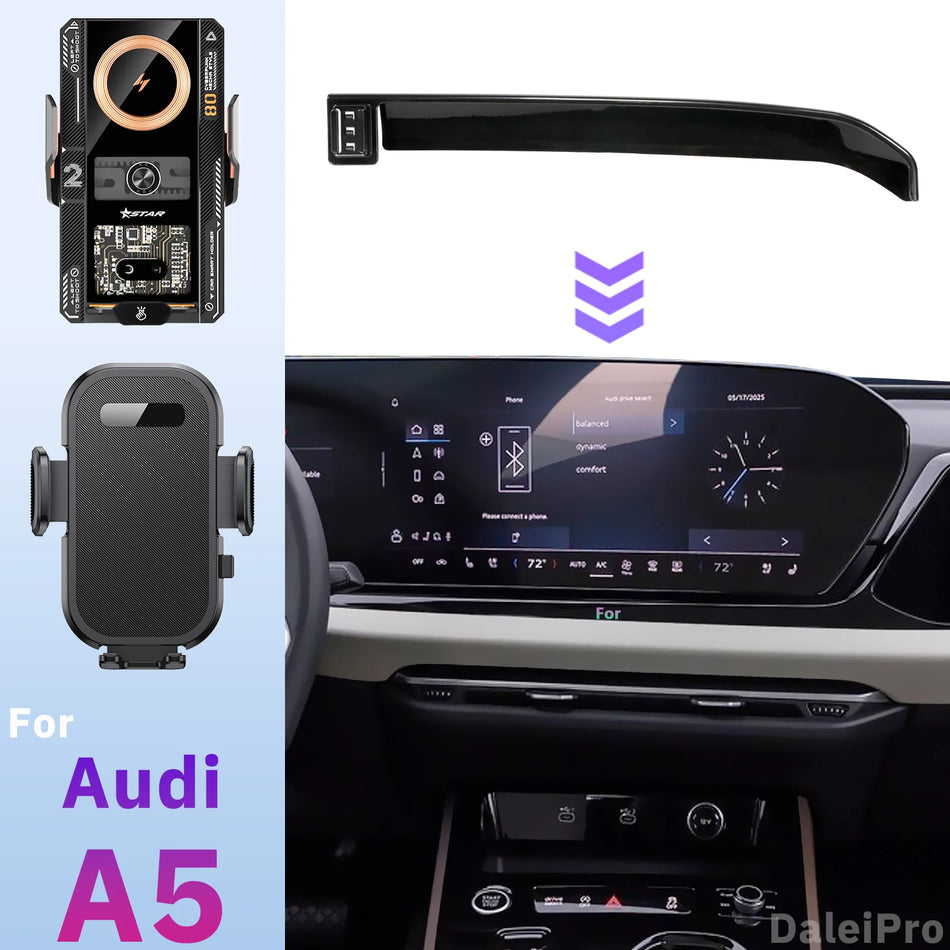 Audi A5 2025 2026 Trådlös Telefonhållare Laddare Fäste 15W