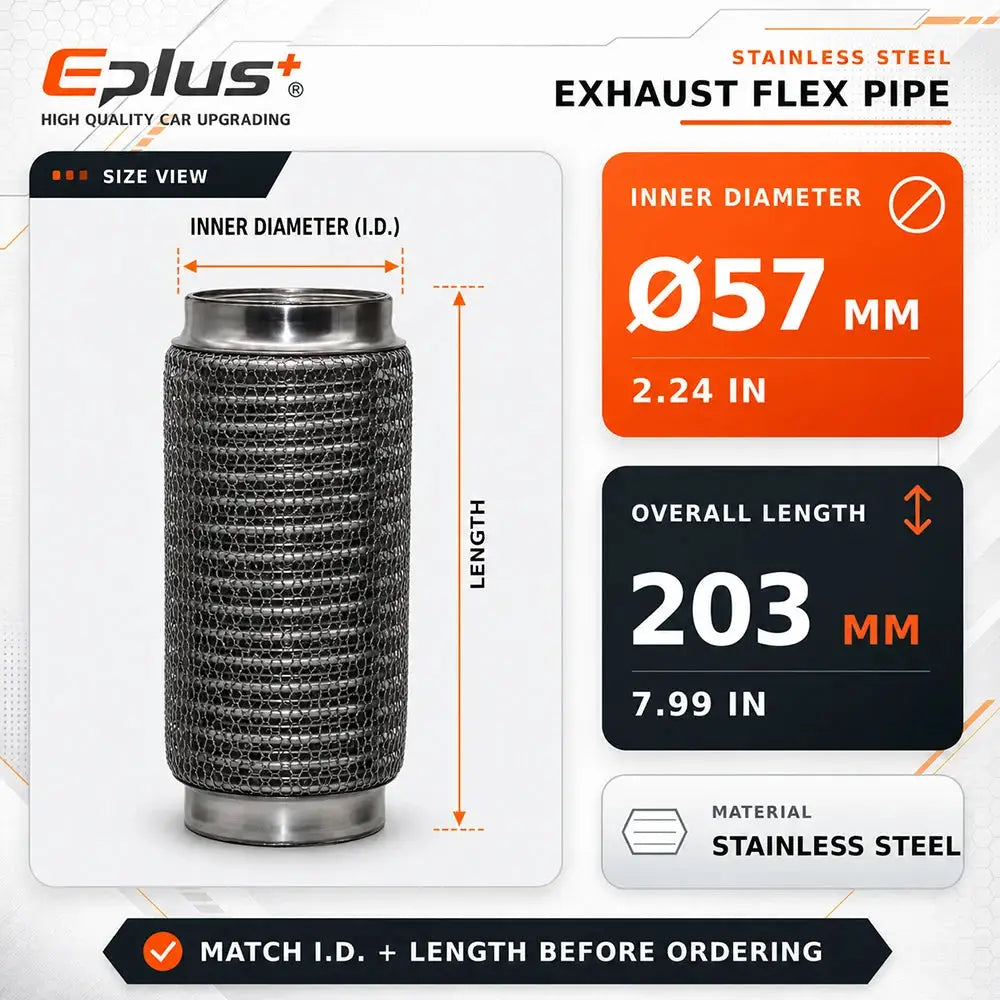 Universal Automotive Chain Link Mesh Exhaust Hose Stainless Steel Braided Flexible Bellows for Car Exhaust System Replacement by InterCyprus Trading Ltd