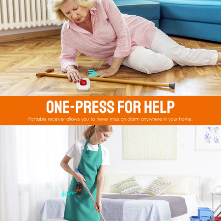 SOS Caregiver Pager &ndash; Wireless Vibration Alarm Display
